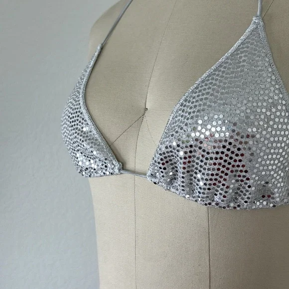 Oseree PAILLETTES MICROKINI Disco Triangle Toe String Bikini
